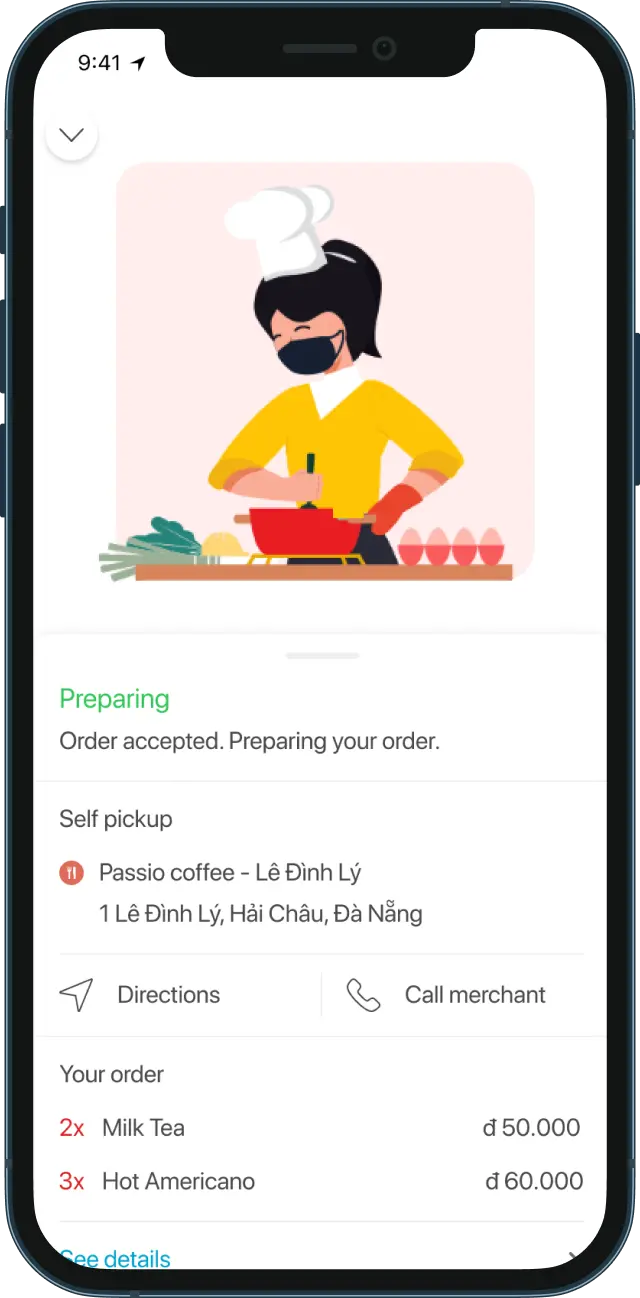Customers can track delivery order in real-time